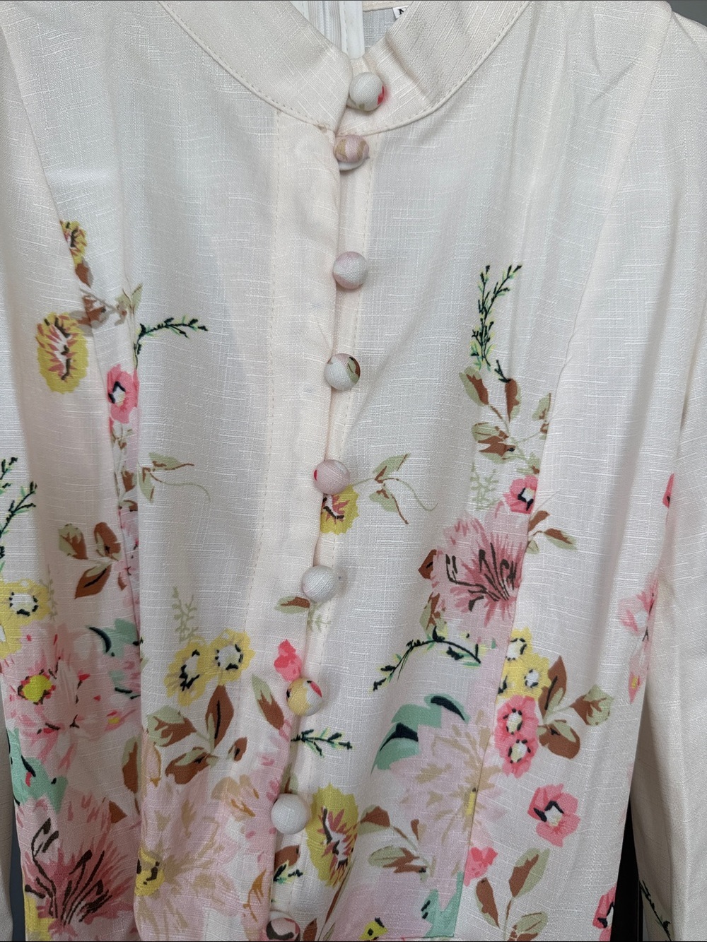Floral Cream Long-Sleeve Midi Dress - Picture 4 of 8